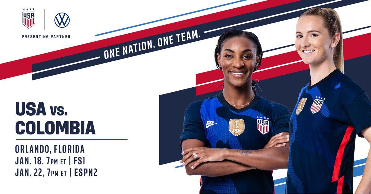 The United States Women’s Team will hold a training camp in January and host two games against Colombia in Orlando, Florida, for the beginning of 2021.