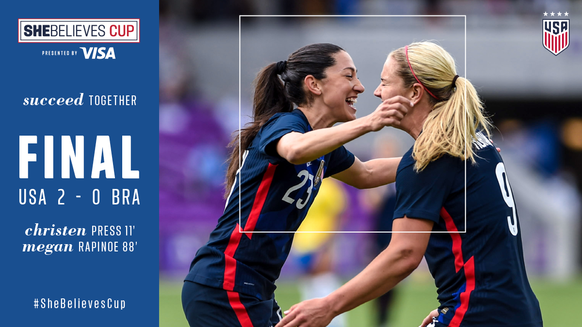 2021 SheBelieves Cup: USA 2 – Brazil 0