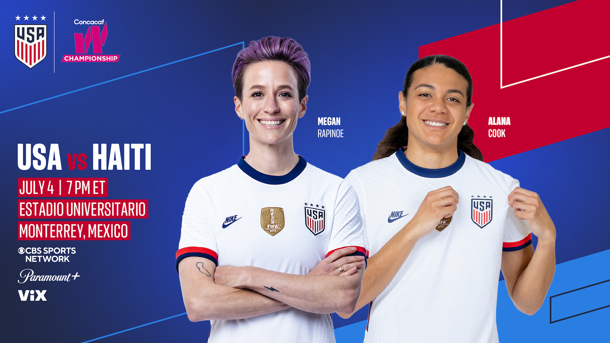 USWNT Opens Group A Play At Concacaf W Championship Against Haiti - U.S. Soccer : Watch USA-Haiti, Monday, July 4 at 7 p.m. ET / 6 p.m. CT on CBS Sports Network, Paramount+ and ViX  | Tranquility 國際社群