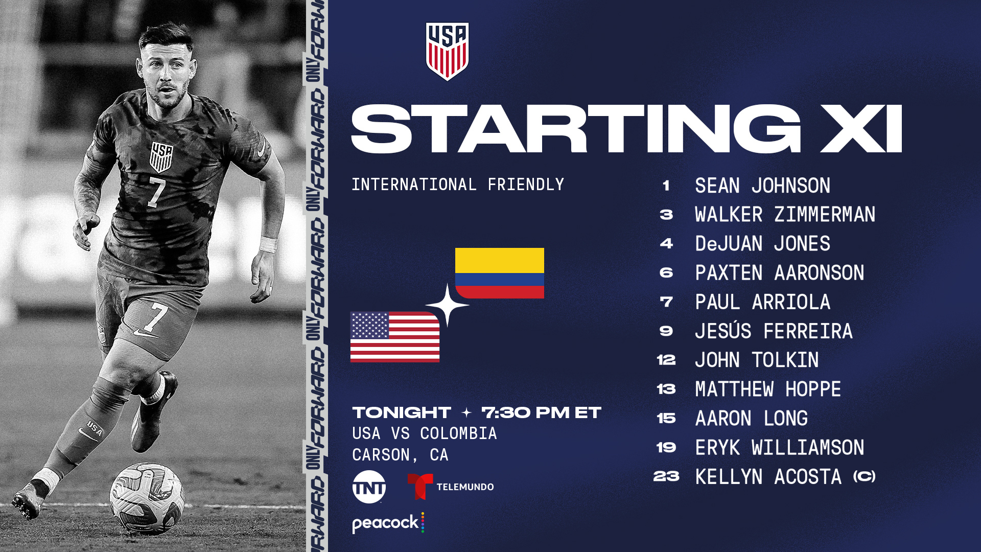 International Friendly: USA vs. Colombia - Lineup, Schedule & TV Channels - U.S. Soccer