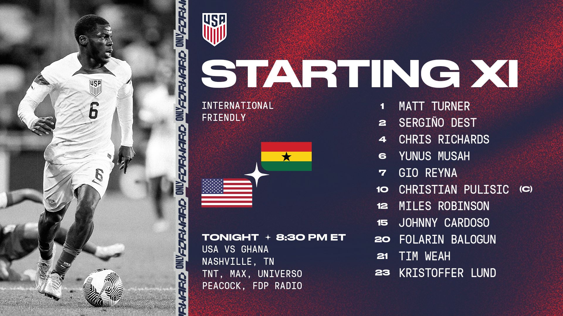 USMNT vs. Ghana Starting XI, Lineup Notes & Start Time U.S. Soccer