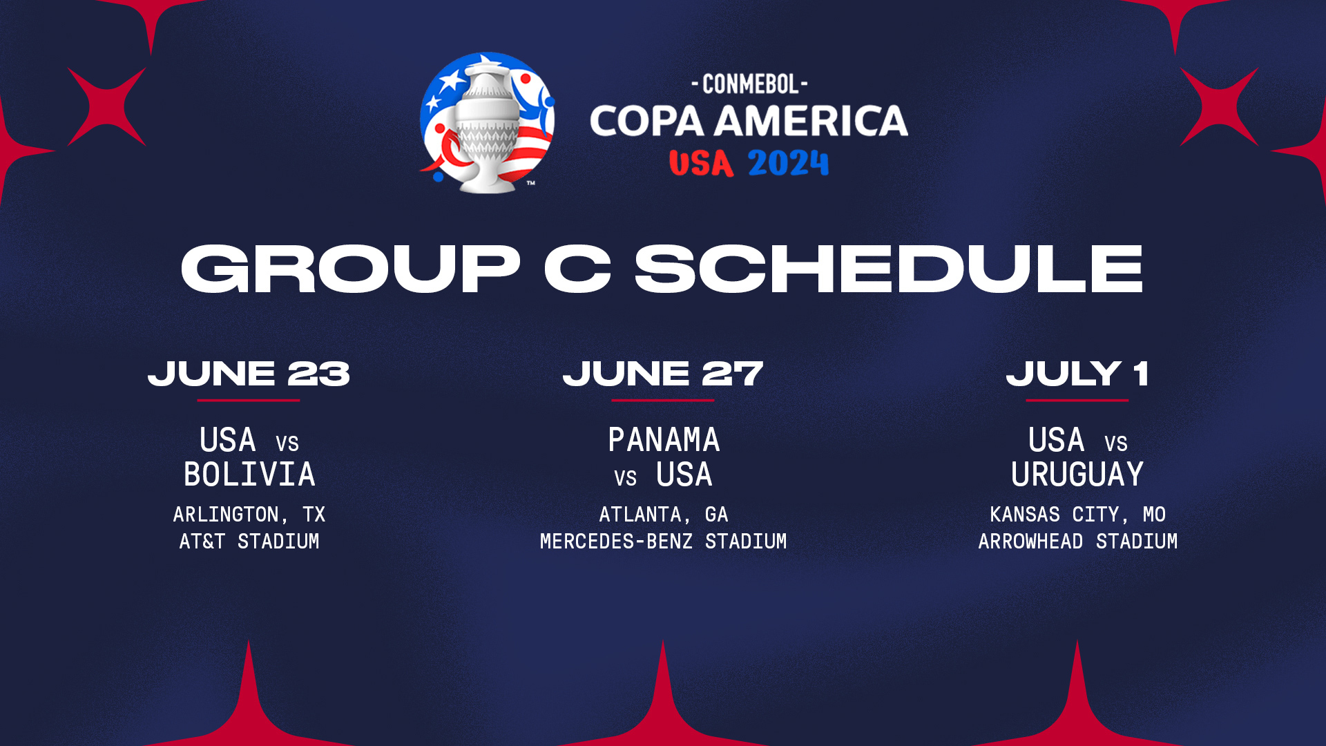 Defending champion Argentina opens Copa América against Canada or Trinidad.  US starts with Bolivia
